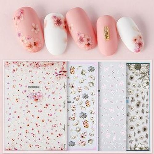 HEAMFA Laser Flowers Nail Art Stickers Decals 3D Nail Art India | Ubuy