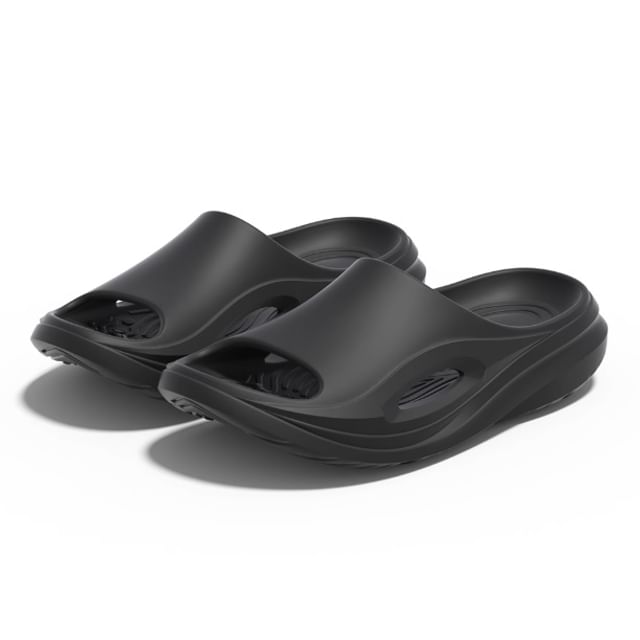 Honkizz-Platform Plain Slide Sandals