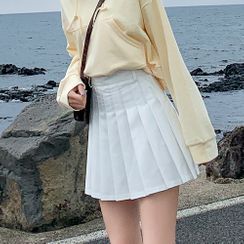 milkarf - Pleated A-Line Mini Skirt