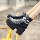 Anran - Combat Platform Boots with Chain