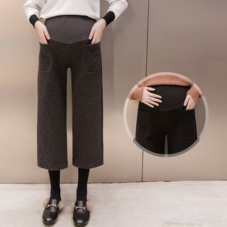 maternity wide leg cropped pants