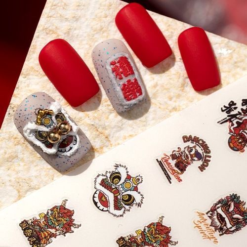 Erin's Nail Art：Chinese lion dance nail art, take you to celebrate the  Chinese New Year😚 - YouTube