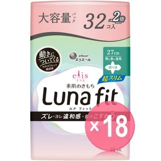 elleair - Ellis Luna Fit Sanitary Pad Ultra Slim Heavy Flow During The Day 27cm With Wings (x18) (Bulk Box)