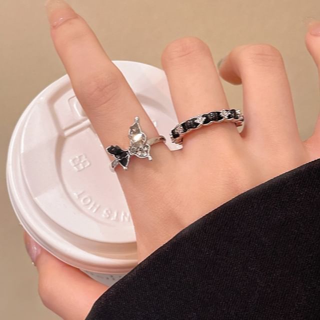 LIVSIA-Rhinestone Open Ring