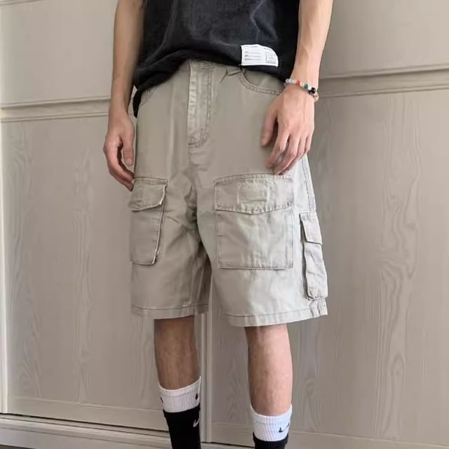 Neonity Wear-Mid Rise Plain Cargo Shorts