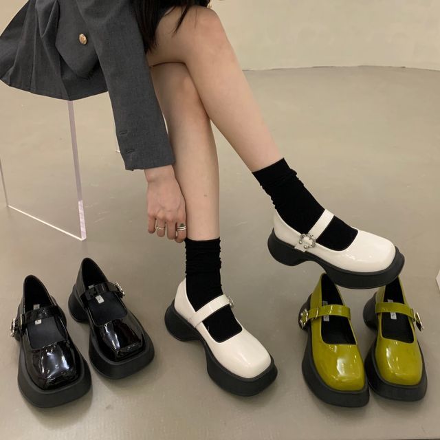 Queenie's Home - Platform Block Heel Mary Jane Shoes | YesStyle