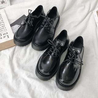 faux leather oxford shoes
