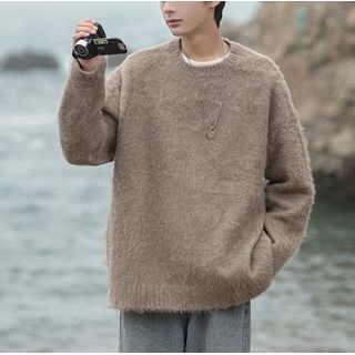 Koiyua-Crew Neck Plain Sweater