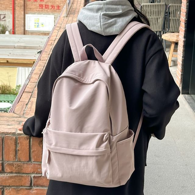 Melois-Nylon Plain Backpack