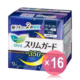 Kao - Laurier Speed Plus Slim Guard Night Wing Feminine Pads 35cm (x16) (Bulk Box)