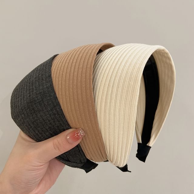 Allyrinta-Plain Ribbed Knit Headband