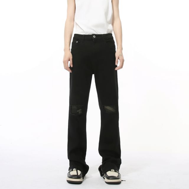 FAERIS-High Waist Patchwork Loose Fit Jeans