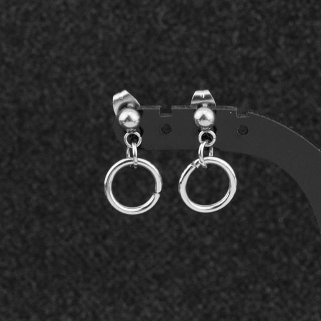 Juanitro-Hoop Stainless Steel Drop Earring