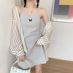 monroll - 條紋襯衫 / 細肩帶迷你連衣裙 monroll - 條紋襯衫 / 細肩帶迷你連衣裙