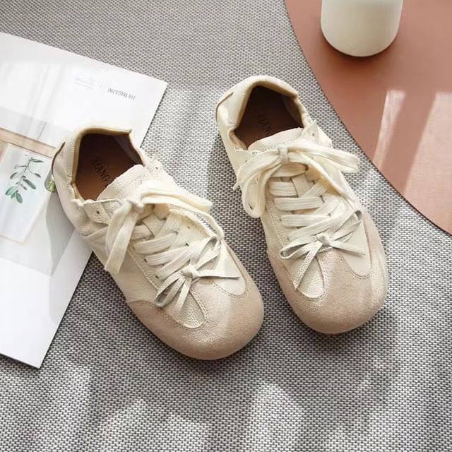 Freesia-Genuine Leather Plain Lace-Up Shoes