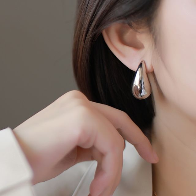 pexrl jewelry-925 Sterling Silver Plain Drop Earring