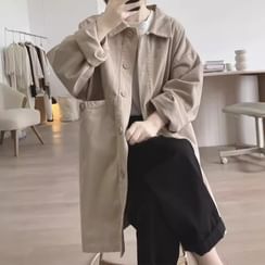 Button-Up Long Trench Coat