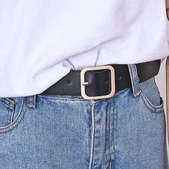 EMIDRE - Square Buckle Faux Leather Belt