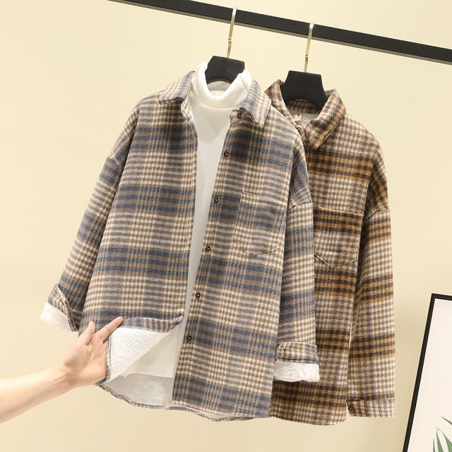 fleece lined plaid jacket