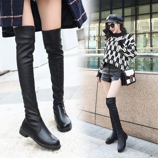 knee high fleece lined boots