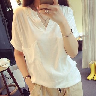 Happo-Short-Sleeve V-neck T-Shirt