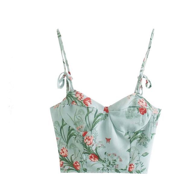 Floral Cropped Bustier Top