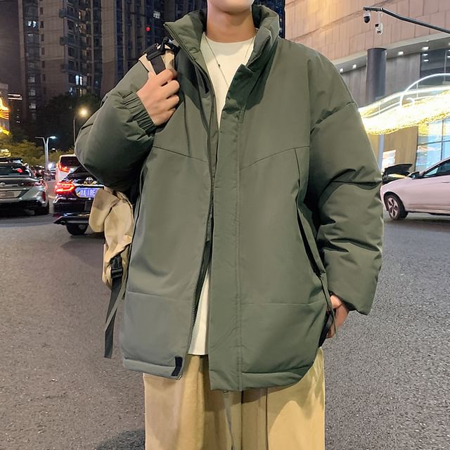 Obikan-Plain Padded Zip Jacket