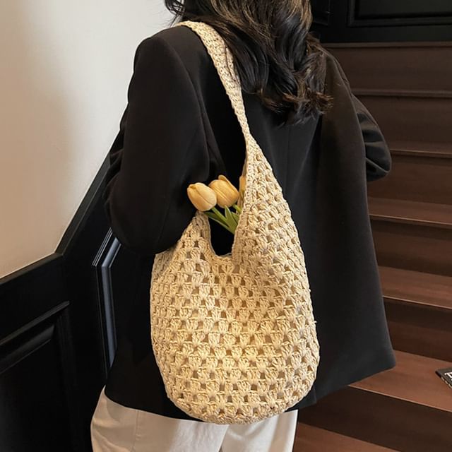 Skyglow-Woven Bucket Bag