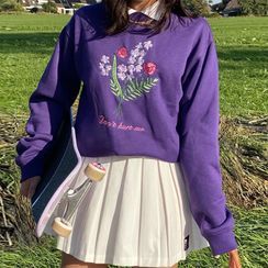 BrickBlack - Floral Embroidered Sweatshirt BrickBlack - Floral Embroidered Sweatshirt
