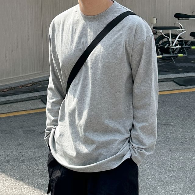 MRCYC-Long-Sleeve Crew Neck Plain T-Shirt