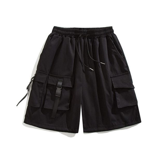Yelmenor-Drawstring-Waist Loose Fit Cargo Shorts