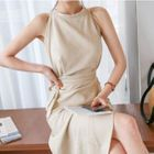 DABAGIRL - Set: Sleeveless Linen Blend Top + Long Wrap Skirt