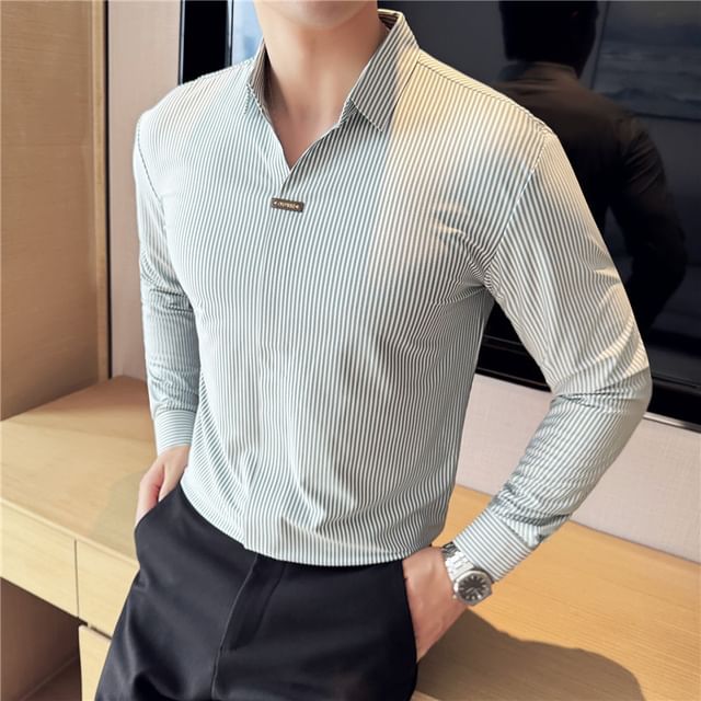 Blueforce-Long-Sleeve Striped Shirt