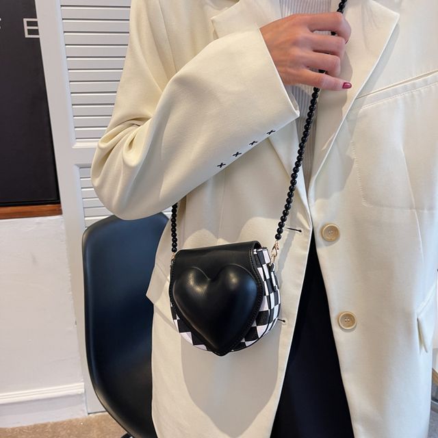 Faux Leather Heart Crossbody Bag