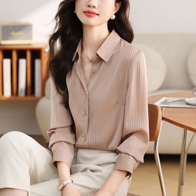 Dragan Pulse-Long-Sleeve Striped Shirt