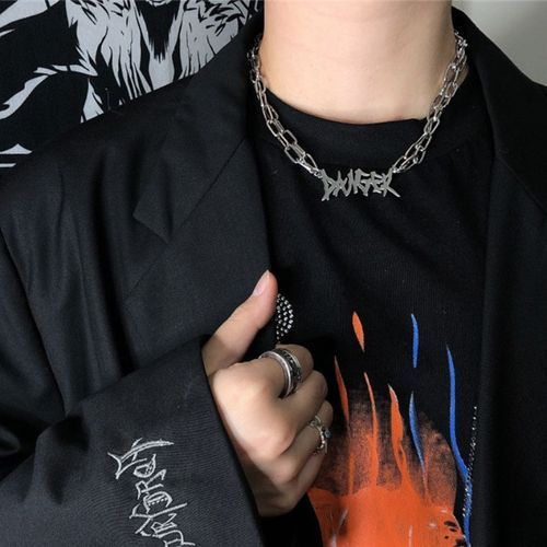 Porstina - Lettering Layered Chain Choker