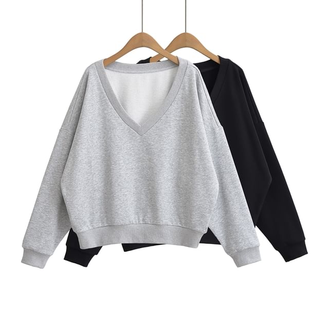 Ulark-V-Neck Plain Pullover