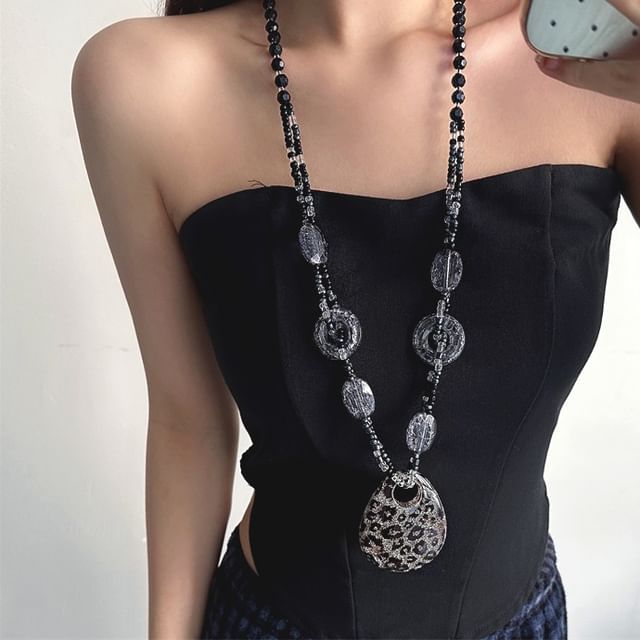 pexrl jewelry-Beaded Long Necklace