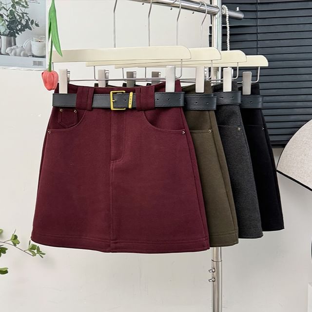 Lemongrass-High-Rise Wool Mini Skirt