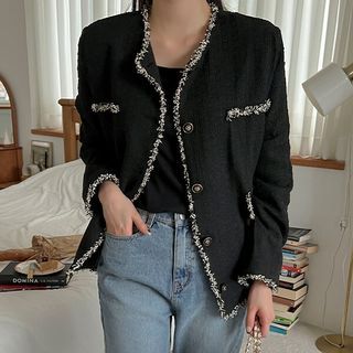 dium summer tweed over size jacket ブラック l_p0180321511.jpg