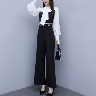 Honey River Mock Two-Piece Long-Sleeve Jumpsuit YesStyle