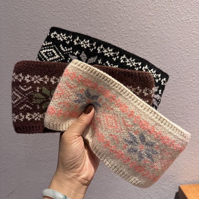 TAAK-Jacquard Knit Headband