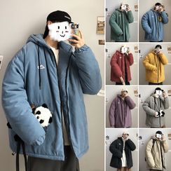 MOWAK - 情侶款寬鬆連帽加厚棉服 MOWAK - 情侶款寬鬆連帽加厚棉服