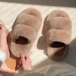 Honkizz-Plain Fluffy Slippers