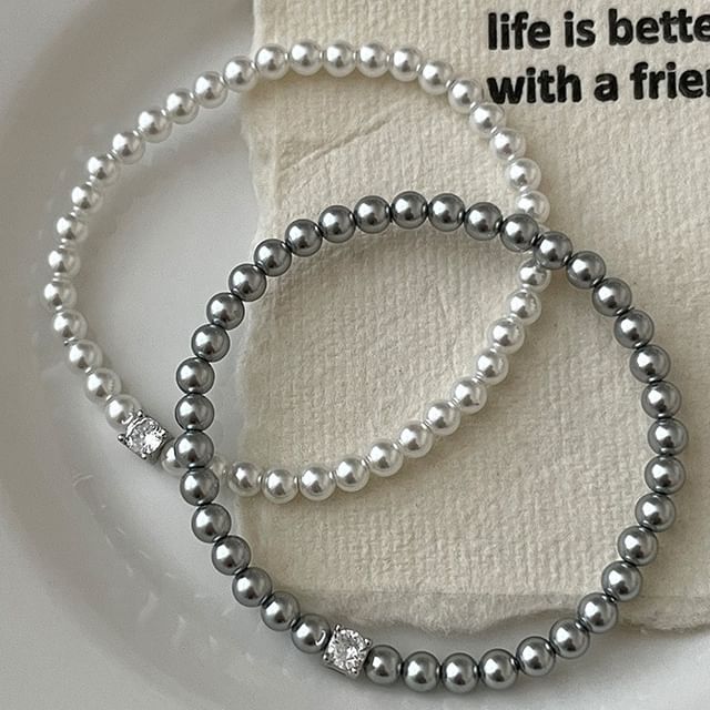 pexrl jewelry-Sterling Silver Beaded Bracelet