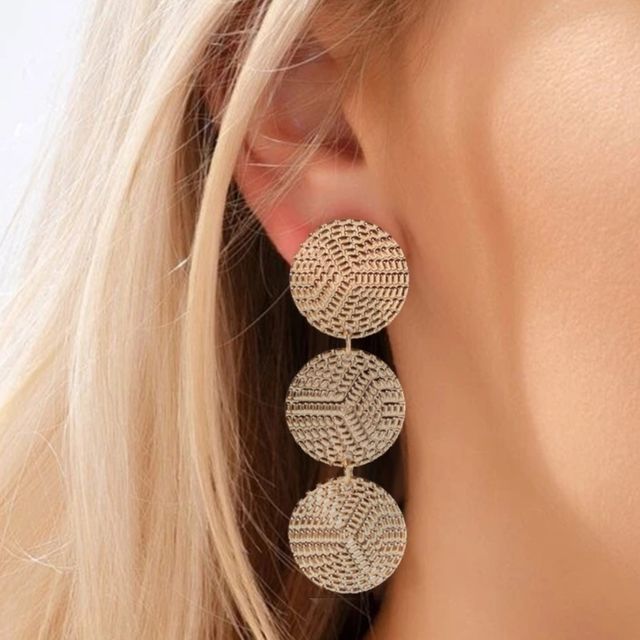 Sharkkira-Disc Alloy Dangle Earring