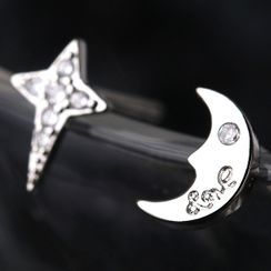 CatSoul - Rhinestone Alloy Moon & Star Earring CatSoul - Rhinestone Alloy Moon & Star Earring