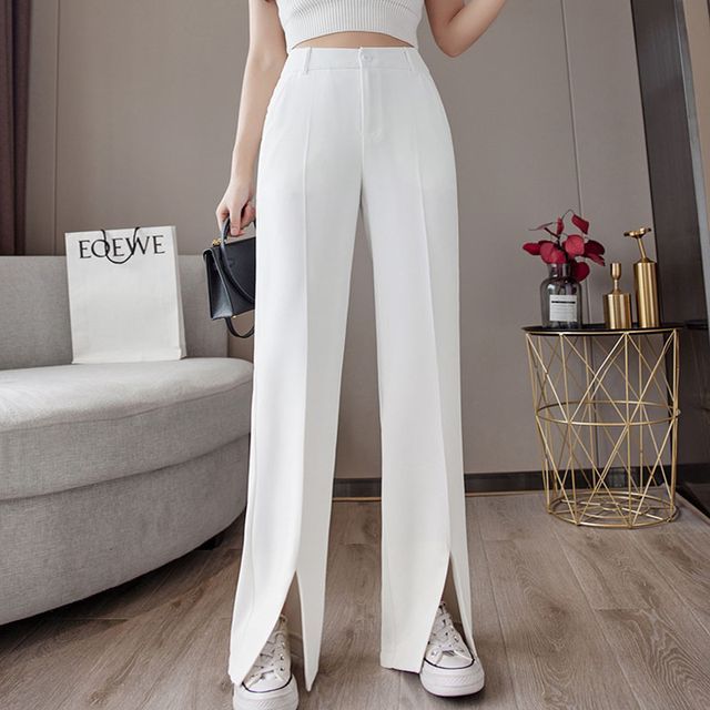 Everose-Slit Wide-Leg Pants