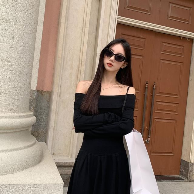 knee length dresses for ladies Black Karolina Knit Maxi Dress main image 0