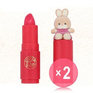SHOBIDO - Yoshitoku Retro Plush Collection Candy Lip Cream With Flocked Mascot  2pcs Bundle Set